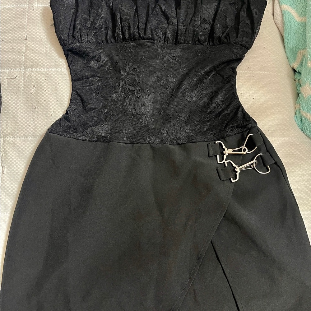 Elegant Black Dress with Buckle Detail (never worn)